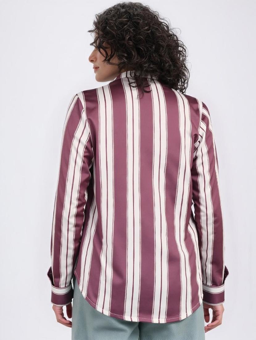 multi colored satin regular shirt - 22004487 -  Standard Image - 1