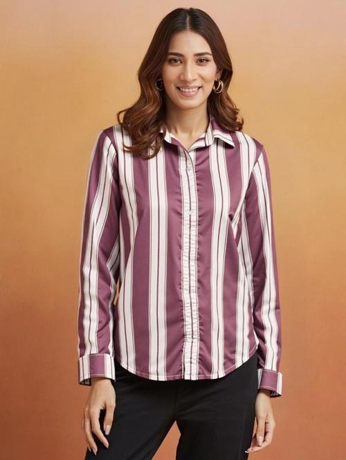 multi colored satin regular shirt - 22004488 -  Standard Image - 0