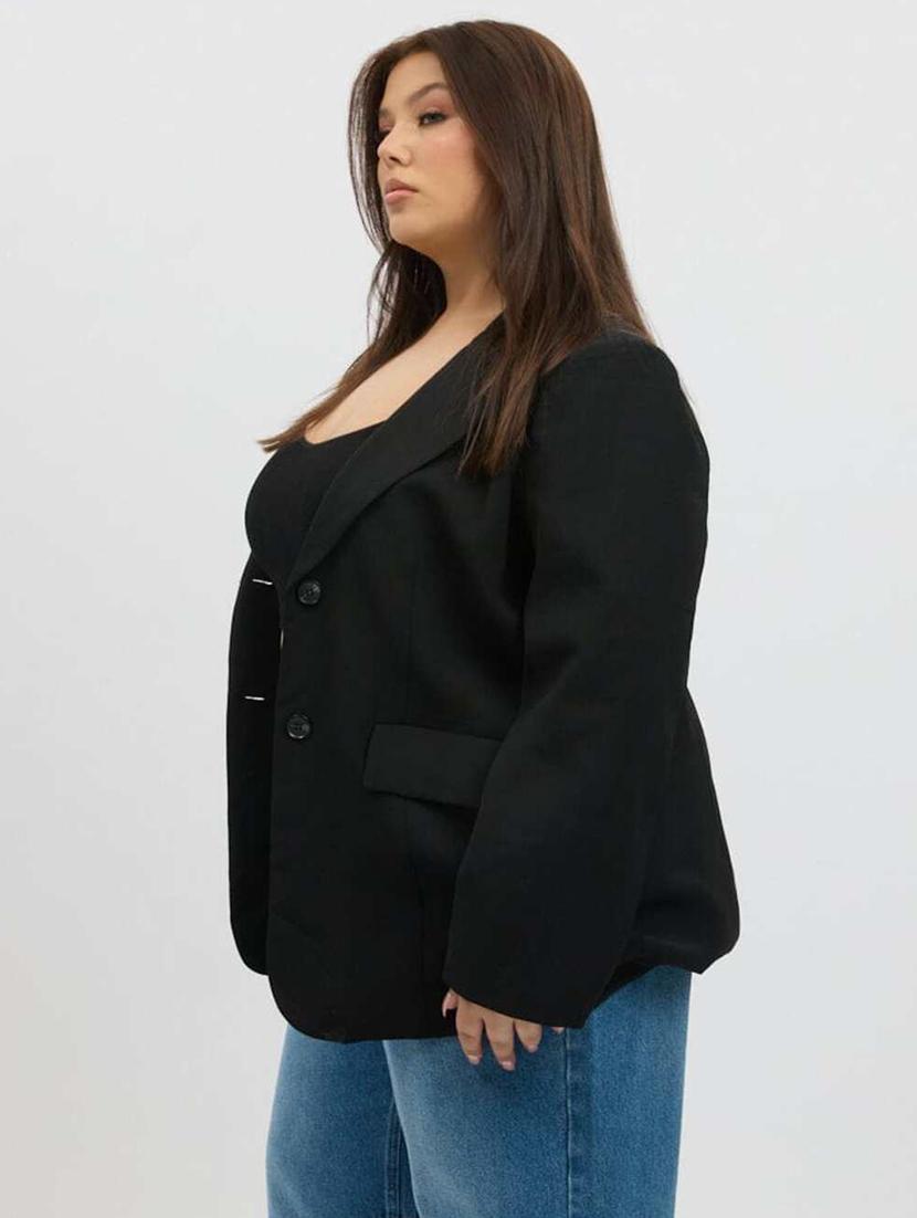 women black solid single breasted blazer - 22004552 -  Standard Image - 1