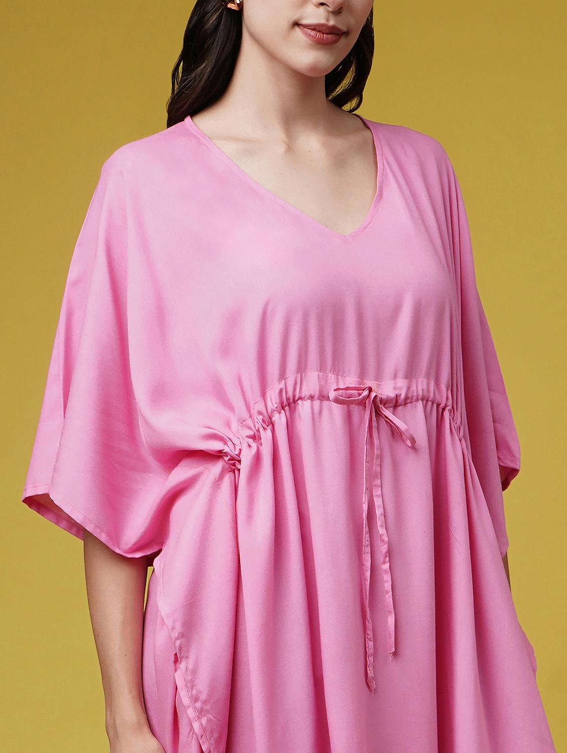women solid kimono sleeve kaftan dresses  - 22004557 -  Standard Image - 1