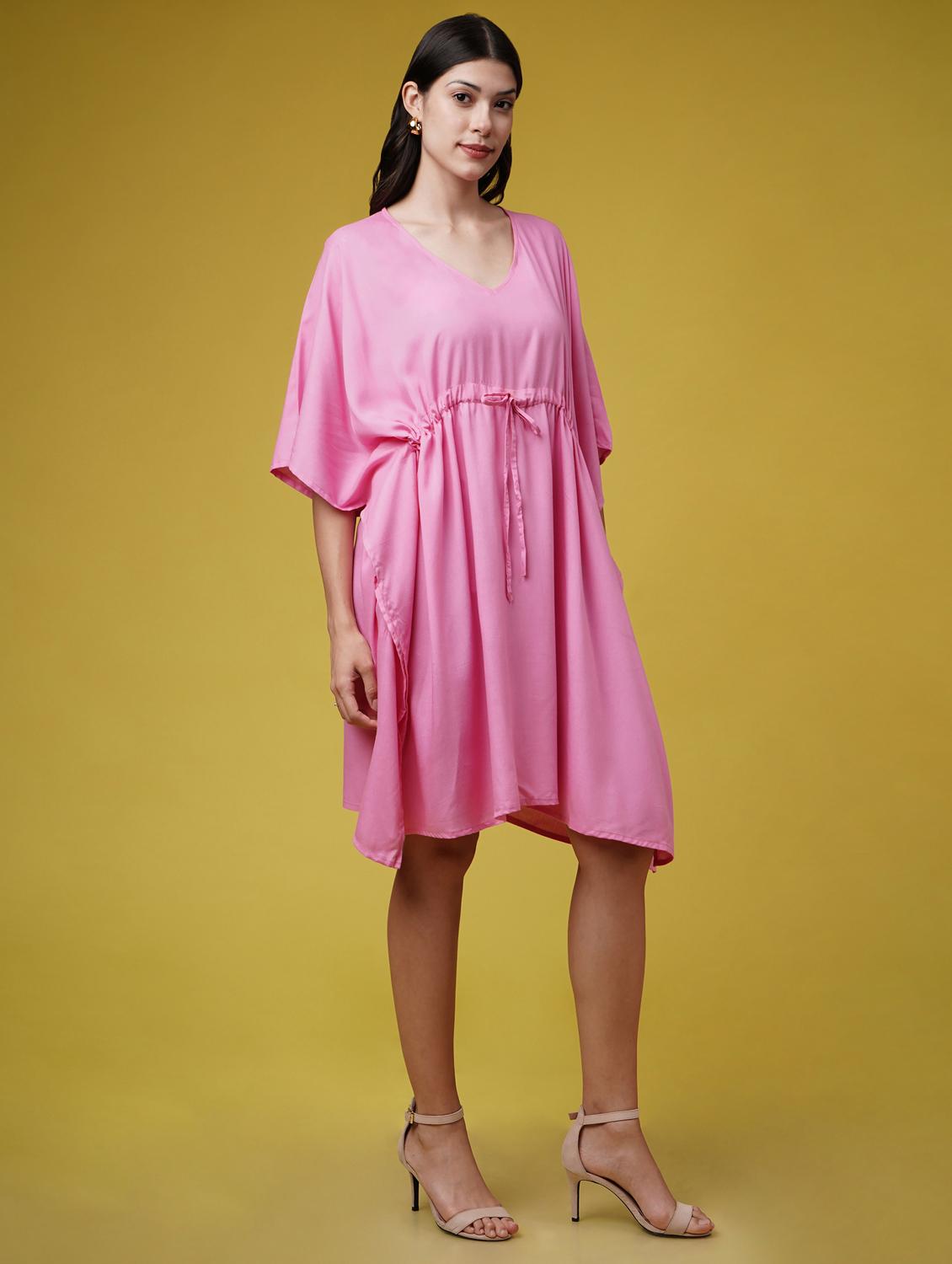 women solid kimono sleeve kaftan dresses - 22004557 - Standard Image - 4