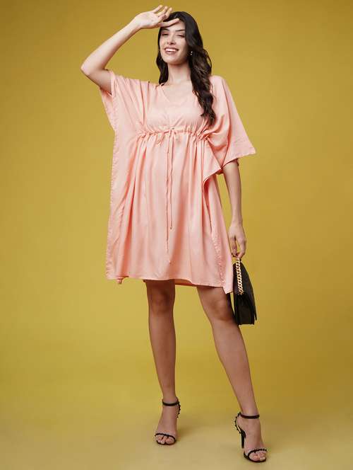 women solid kimono sleeve kaftan dresses  - 22004558 -  Standard Image - 0