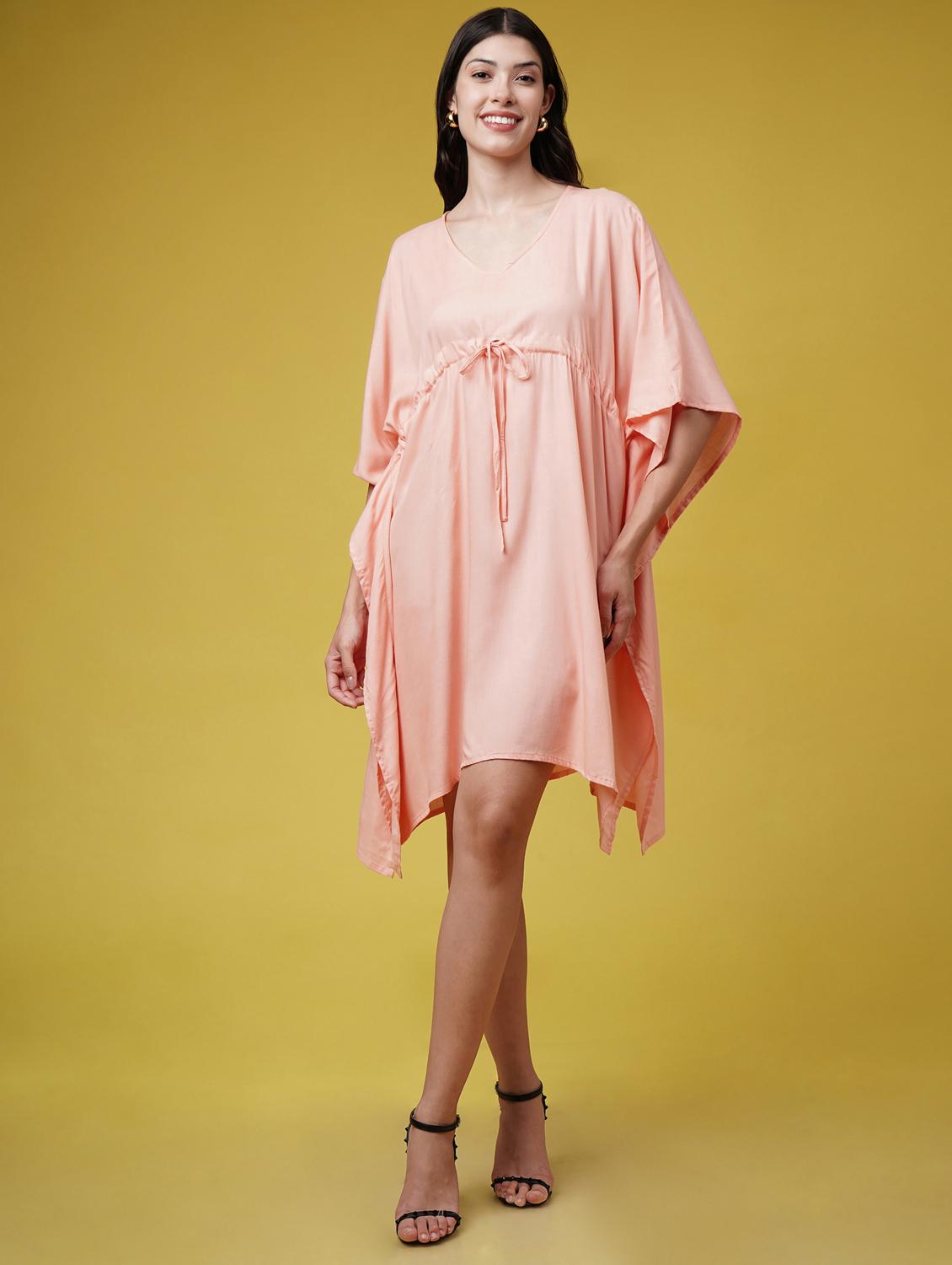 women solid kimono sleeve kaftan dresses - 22004558 - Standard Image - 1
