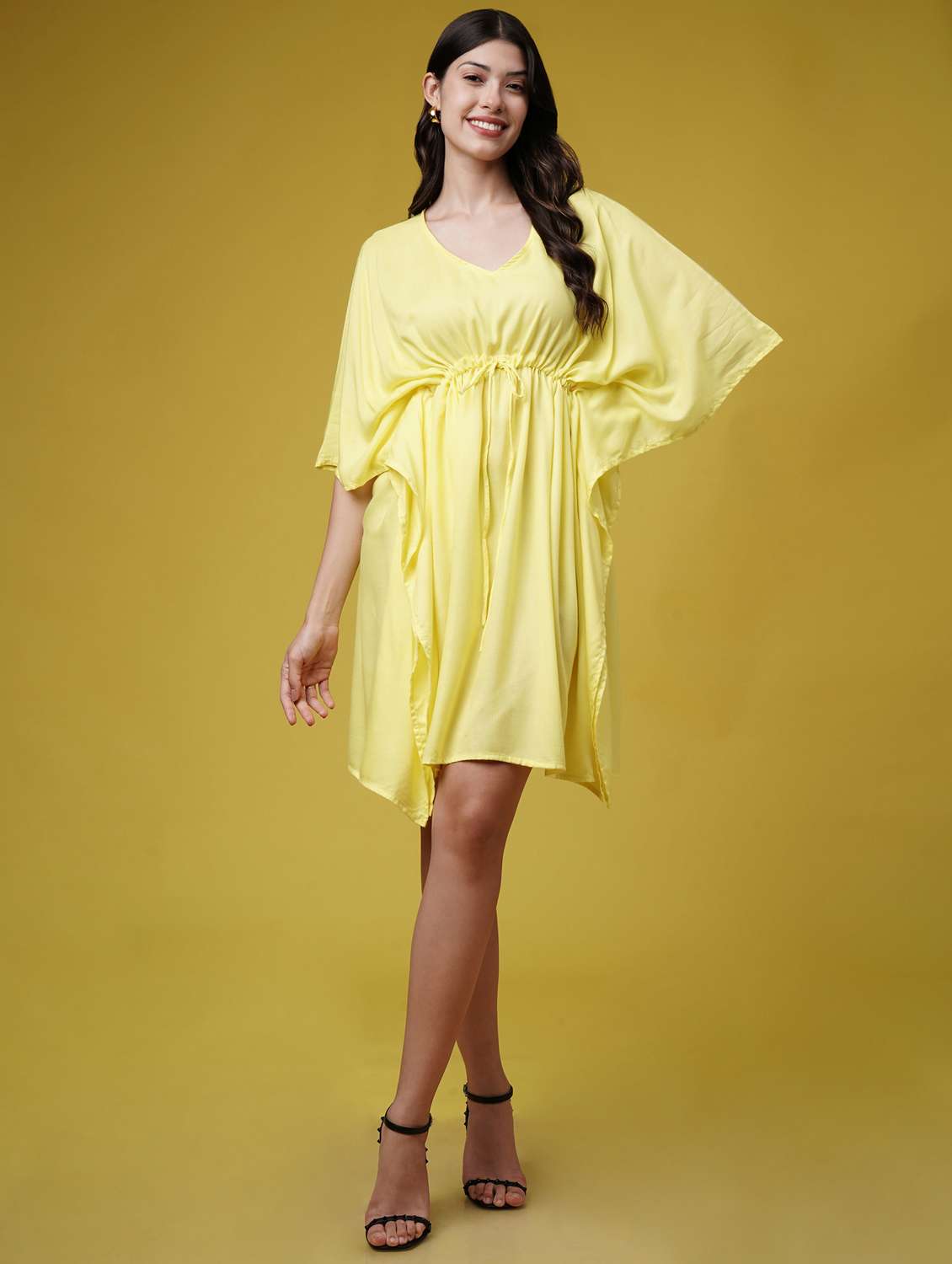 women solid kimono sleeve kaftan dresses  - 22004559 -  Standard Image - 1