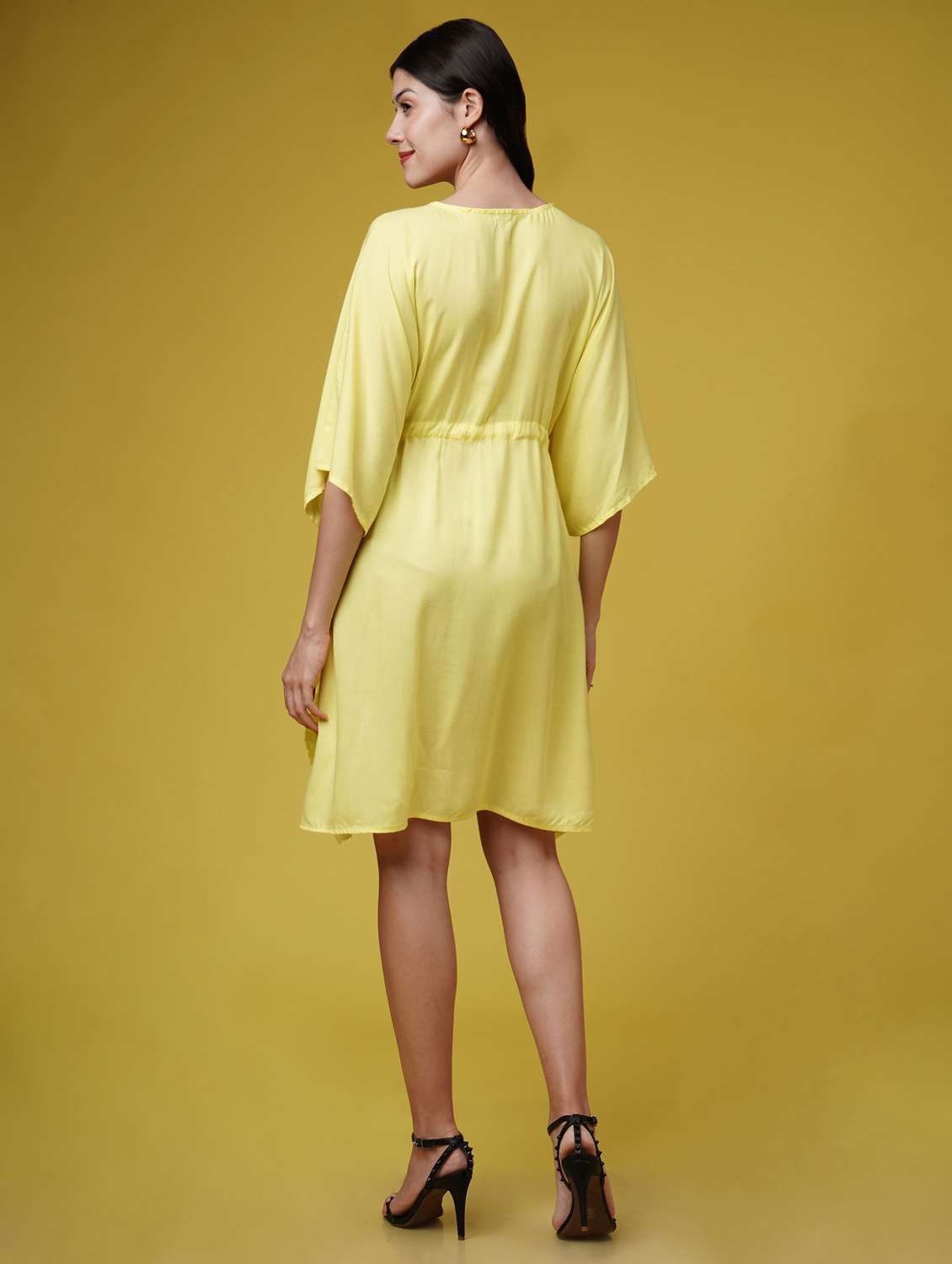 women solid kimono sleeve kaftan dresses  - 22004559 -  Standard Image - 4