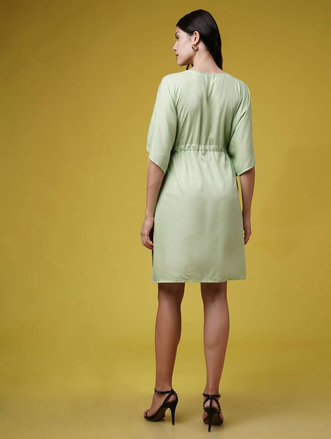 women solid kimono sleeve kaftan dresses  - 22004560 -  Standard Image - 4