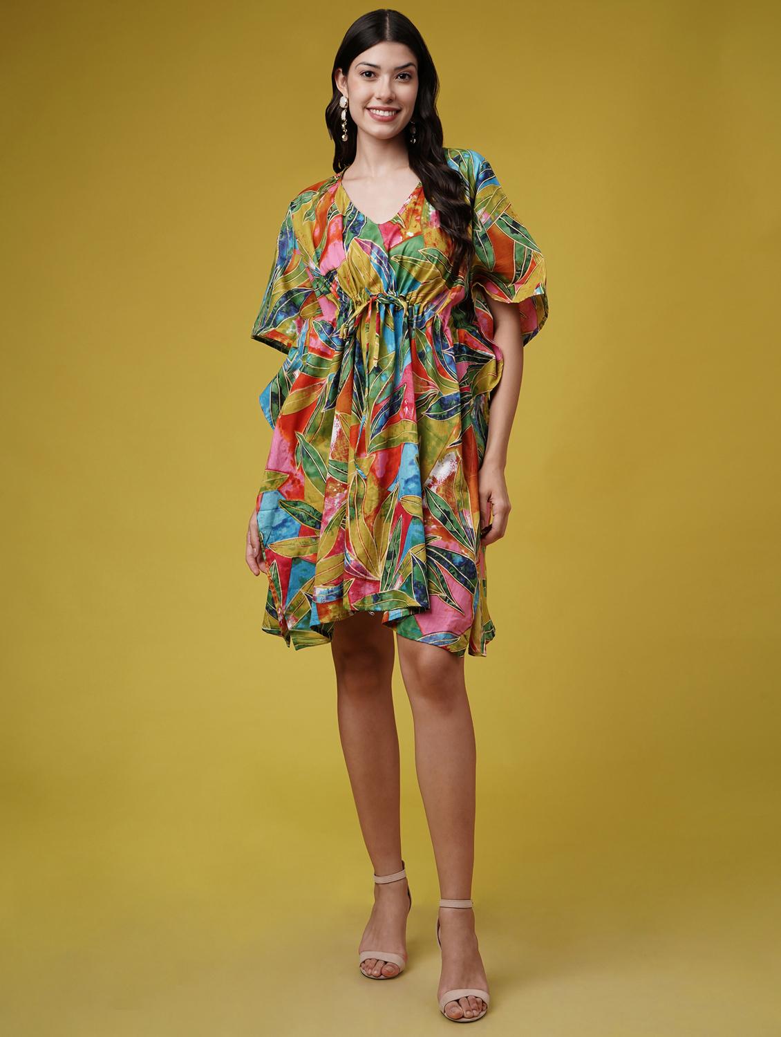 women printed kimono sleeve kaftan dresses - 22004561 - Standard Image - 1