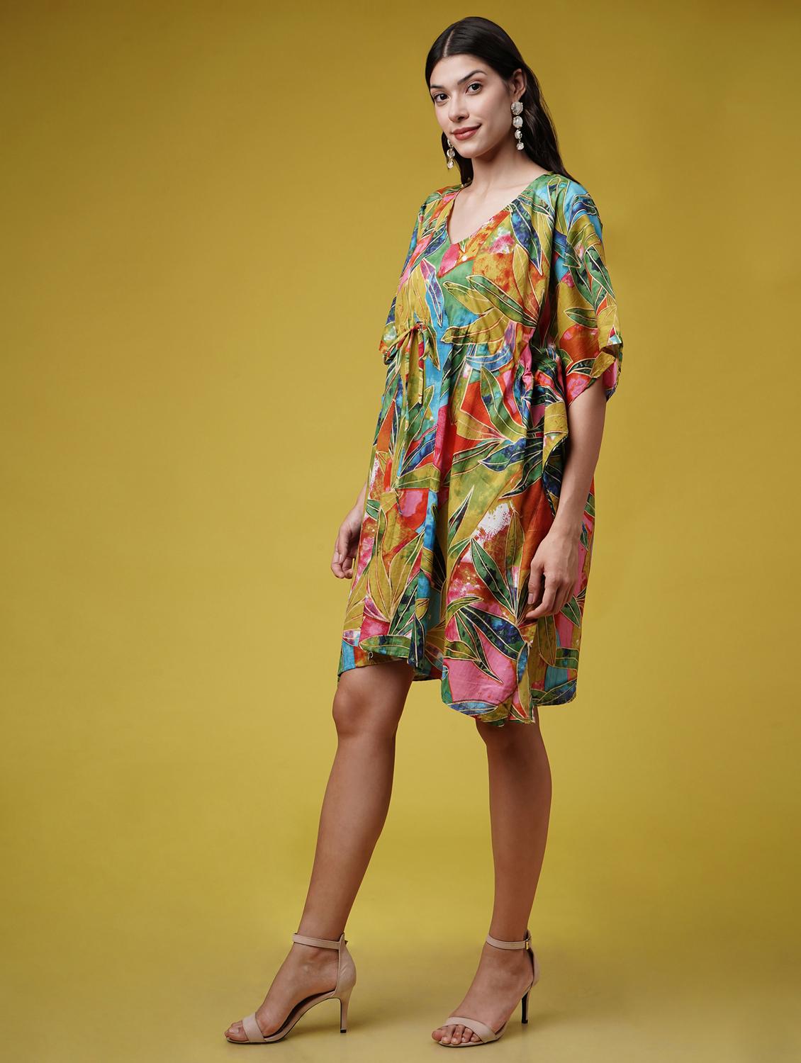 women printed kimono sleeve kaftan dresses - 22004561 - Standard Image - 4