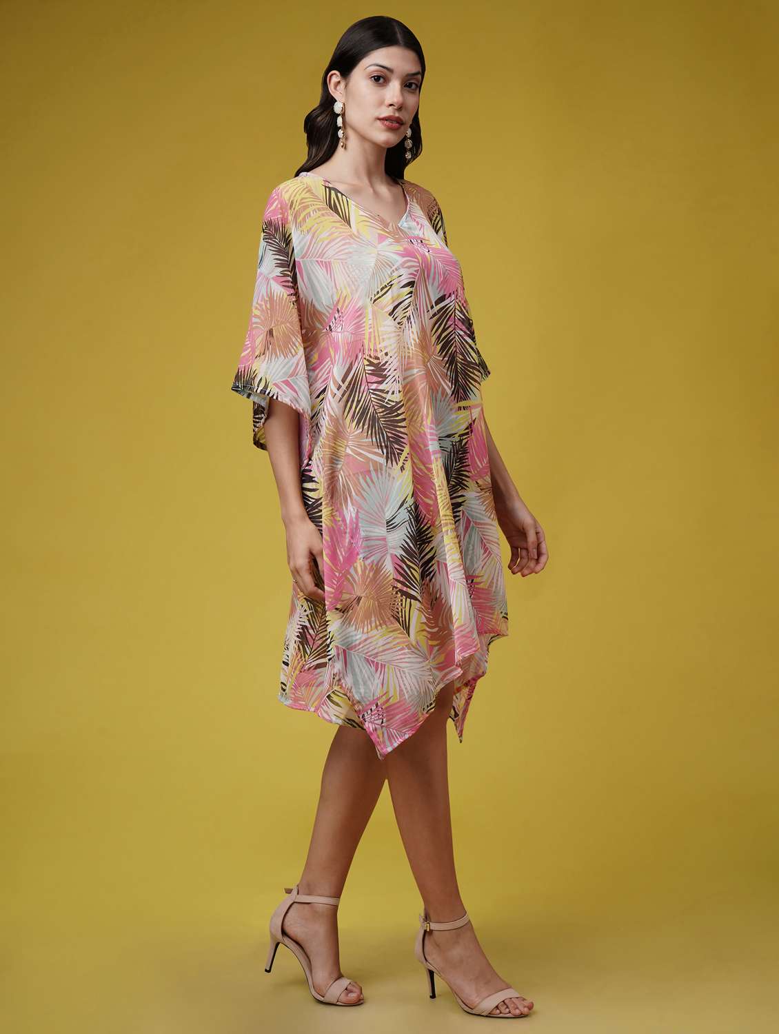 women printed kimono sleeve kaftan dresses  - 22004563 -  Standard Image - 1