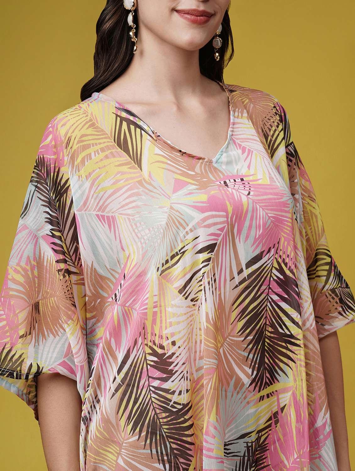 women printed kimono sleeve kaftan dresses  - 22004563 -  Standard Image - 4