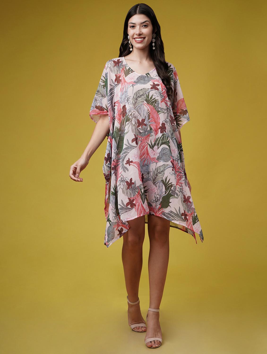 women printed kimono sleeve kaftan dresses - 22004564 - Standard Image - 1