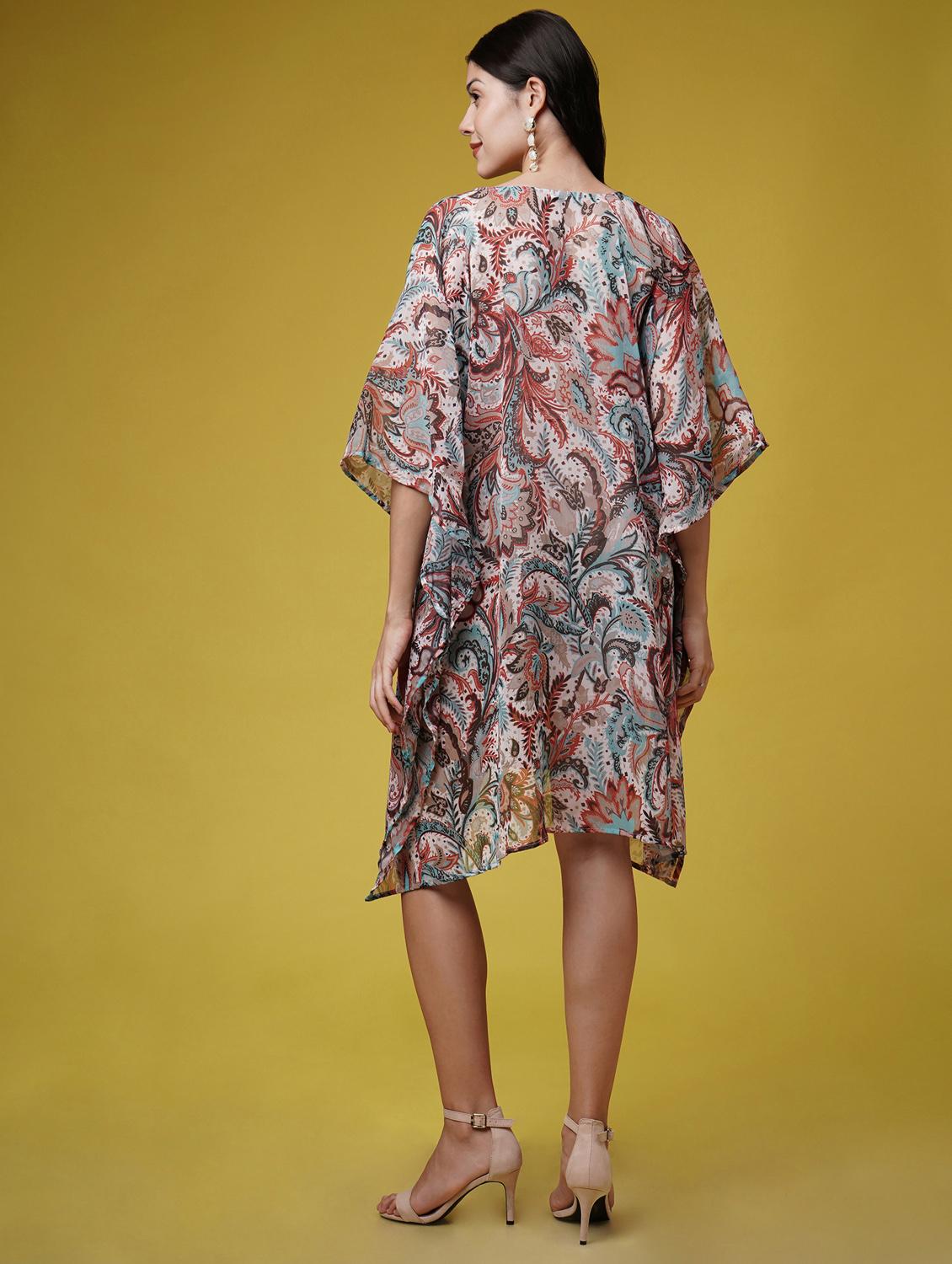 women printed kimono sleeve kaftan dresses - 22004565 - Standard Image - 4