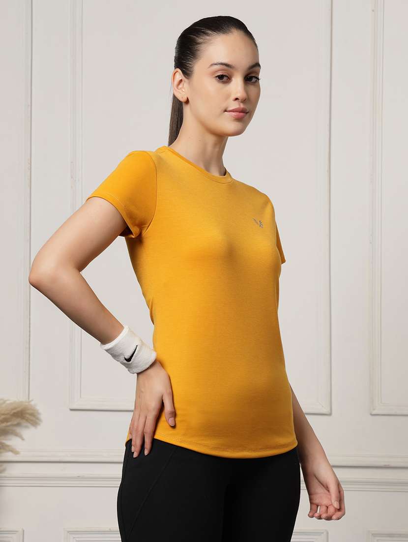 women solid short sleeve slim fit t-shirt - 22004731 -  Standard Image - 1