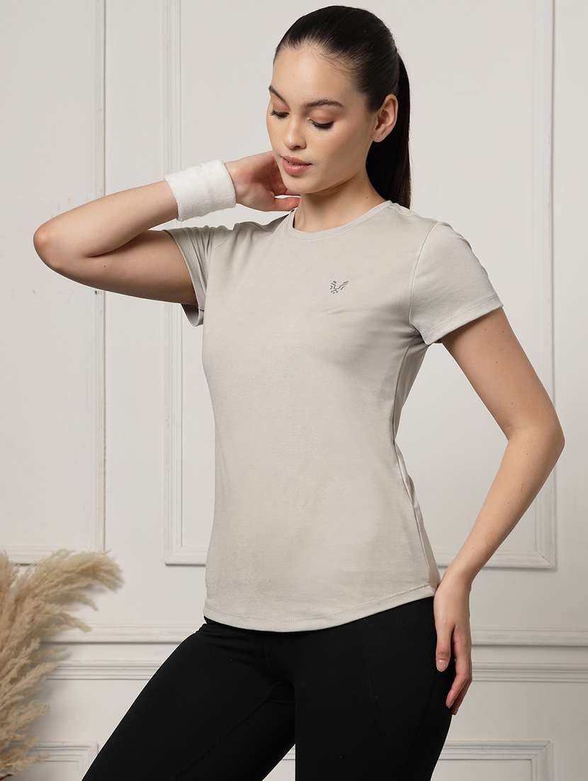 grey melange polyester tshirt - 22004734 -  Standard Image - 1