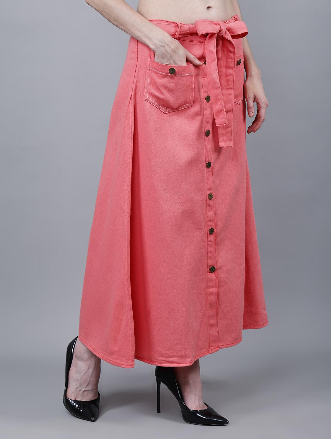 women solid mid rise a-line skirt - 22004901 -  Standard Image - 1