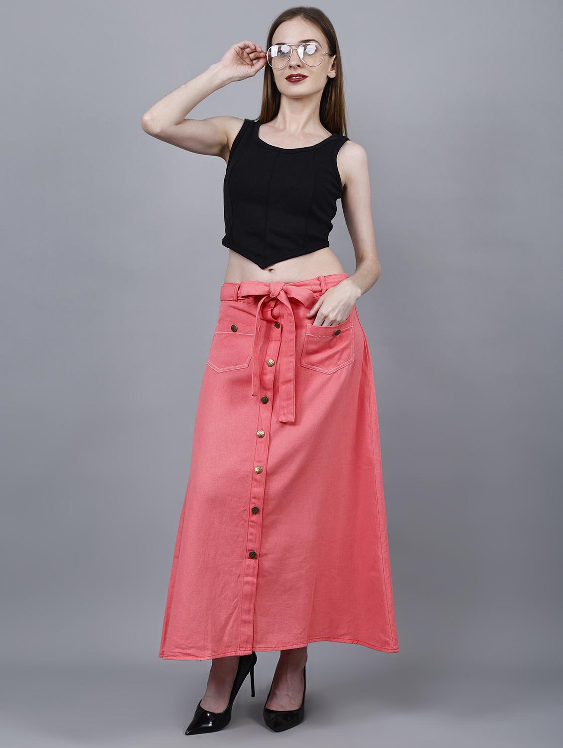 women solid mid rise a-line skirt - 22004901 - Standard Image - 4