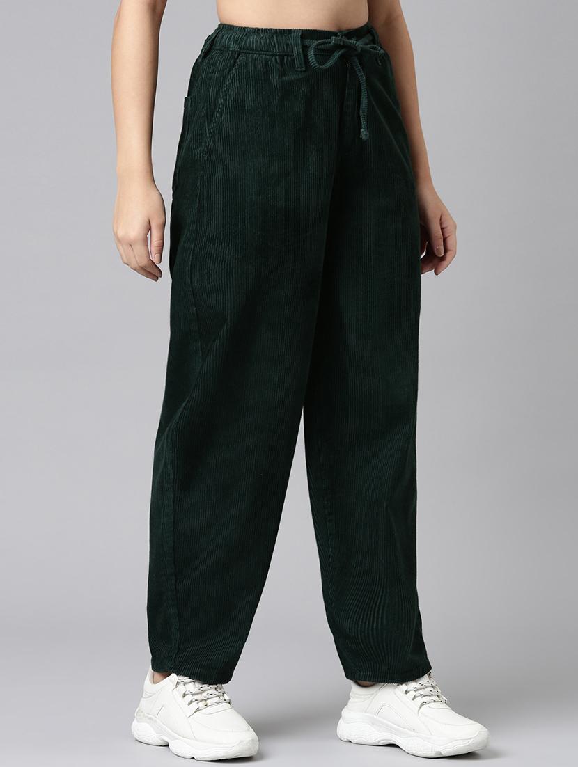 women solid high rise peg trouser - 22004922 -  Standard Image - 1