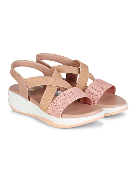 women peach back strap platform wedge - 22005018 -  Zoom Image - 0