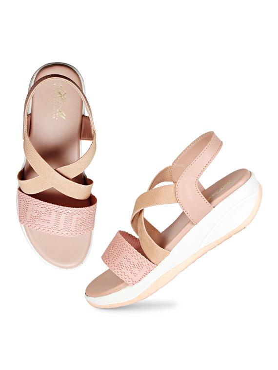 women peach back strap platform wedge - 22005018 -  Standard Image - 1