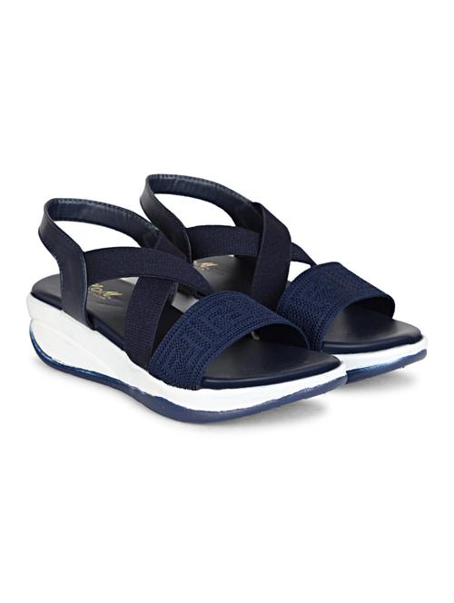 women blue back strap platform wedge - 22005019 -  Standard Image - 0