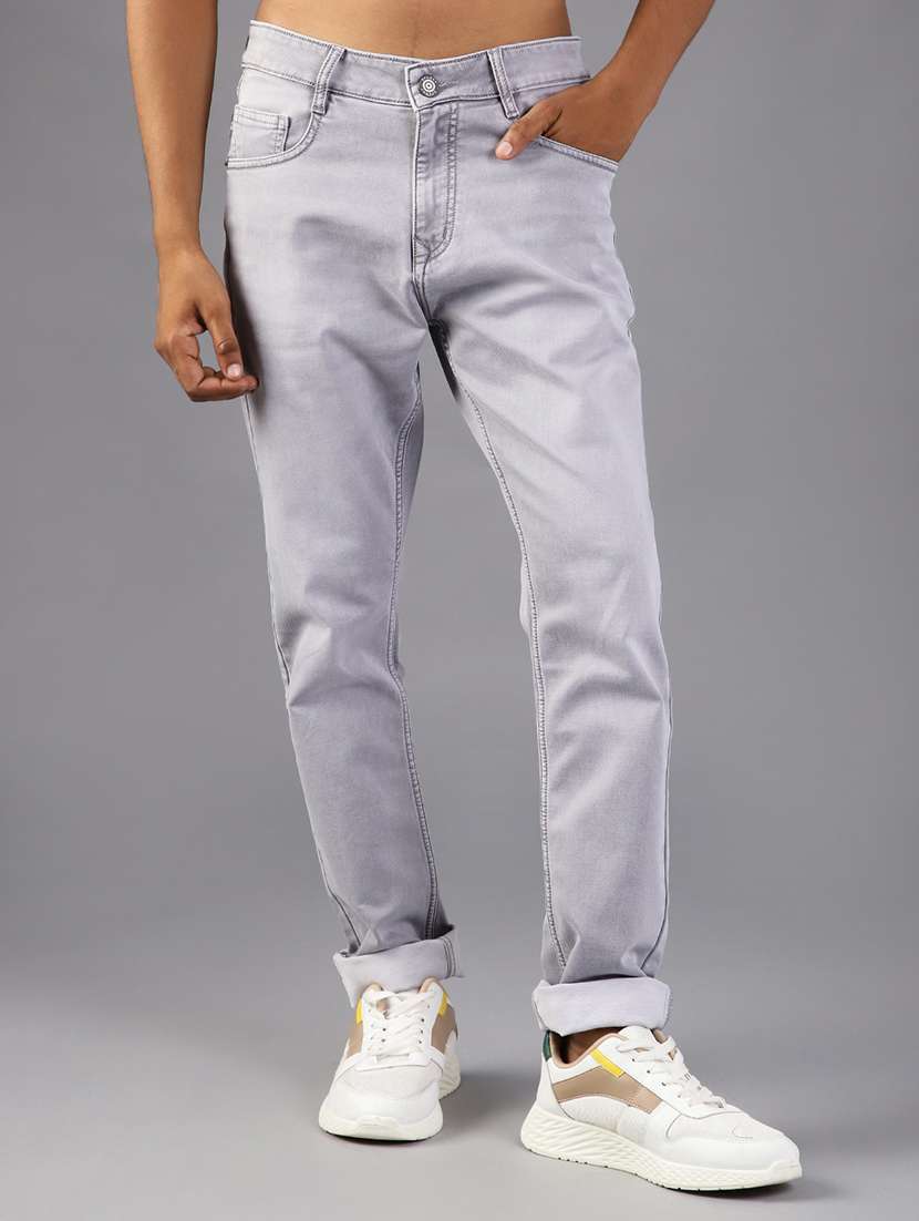 men washed mid rise full length tapered jeans - 22005093 -  Standard Image - 1