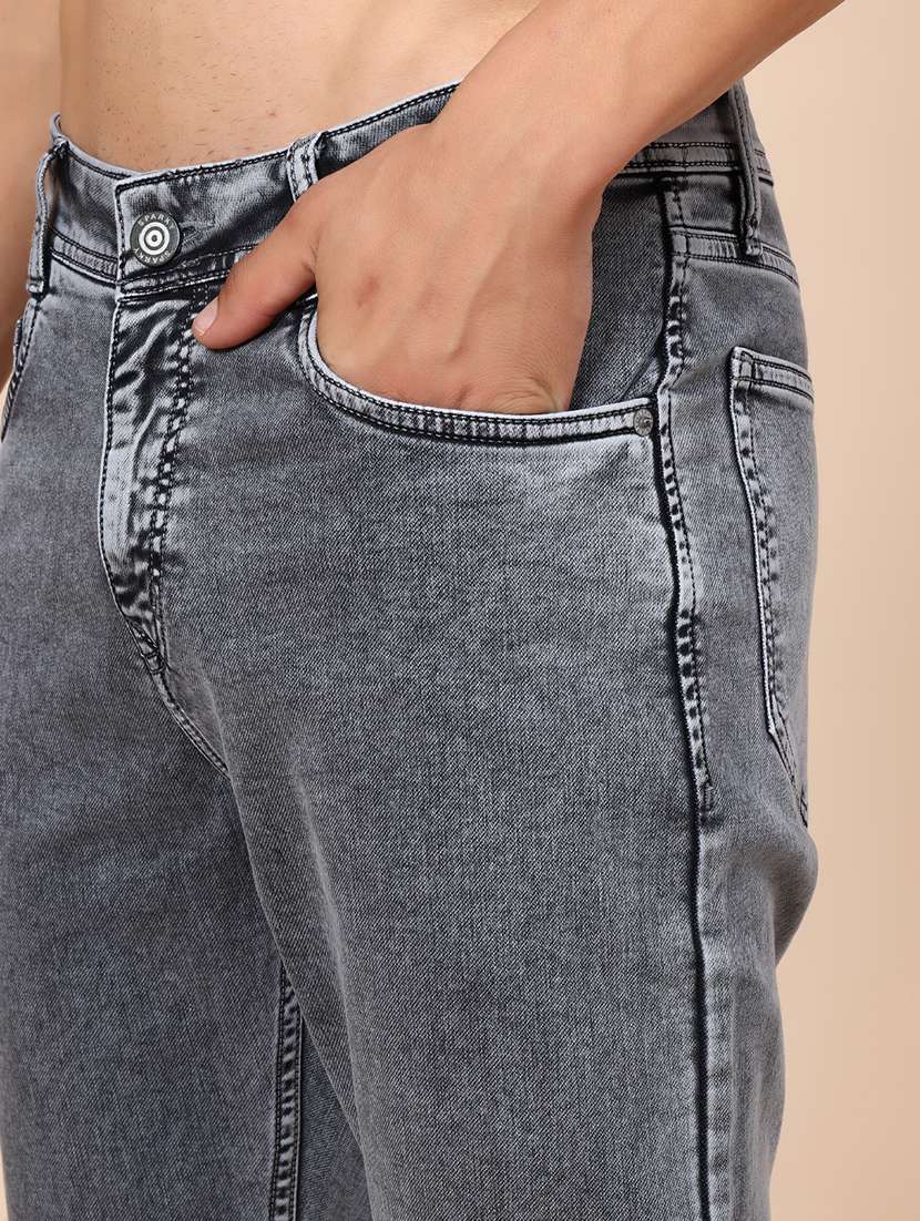 Men Plain Mid Rise Full Length Jean - 22005145 -  Standard Image - 4