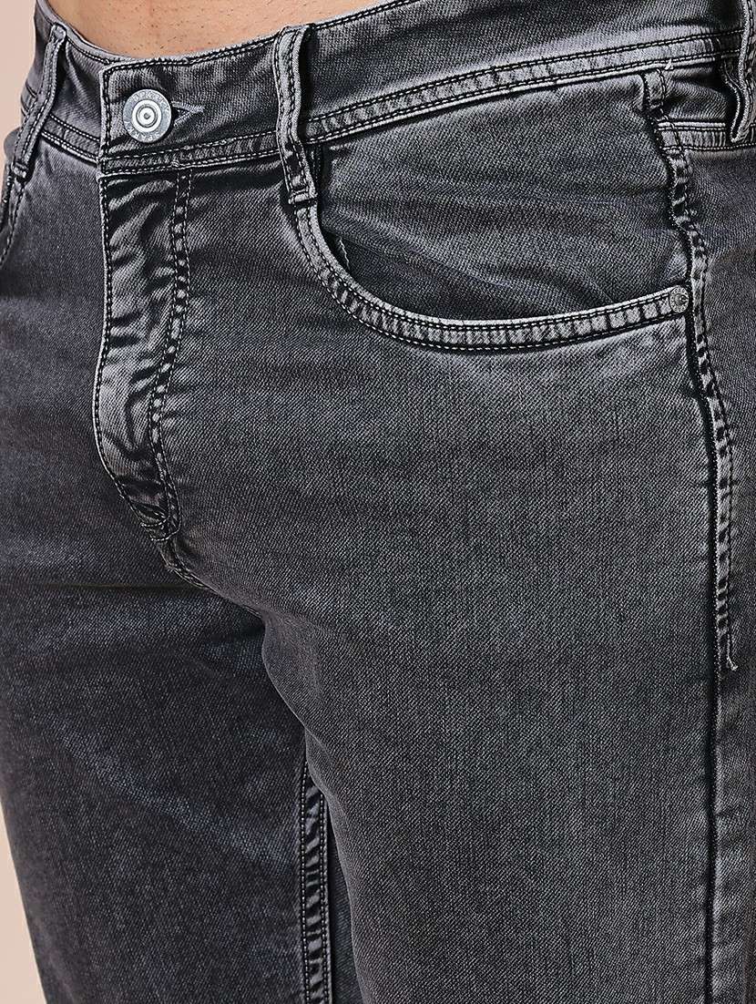 Men Plain Mid Rise Full Length Jean - 22005147 -  Standard Image - 4