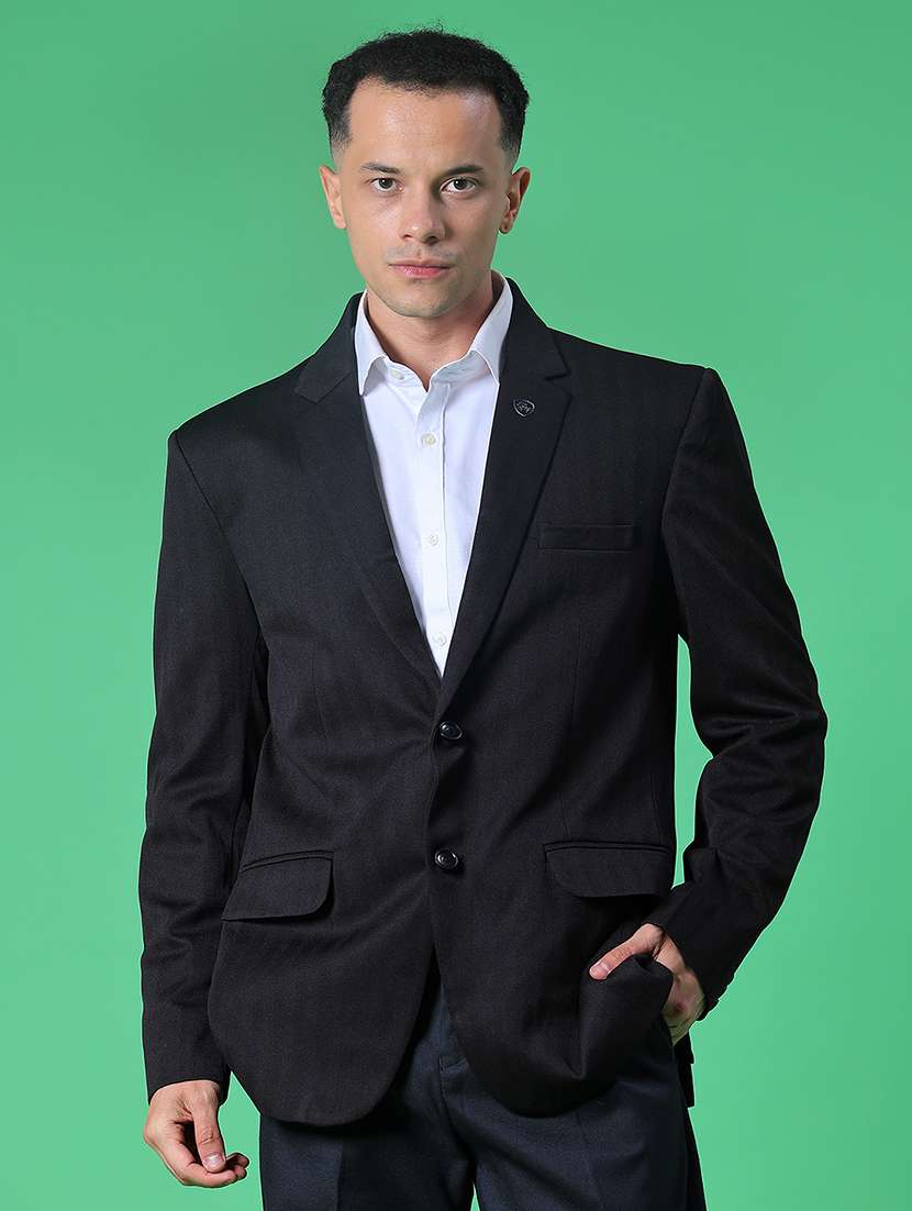 men solid single breasted casual blazer - 22005196 -  Standard Image - 1