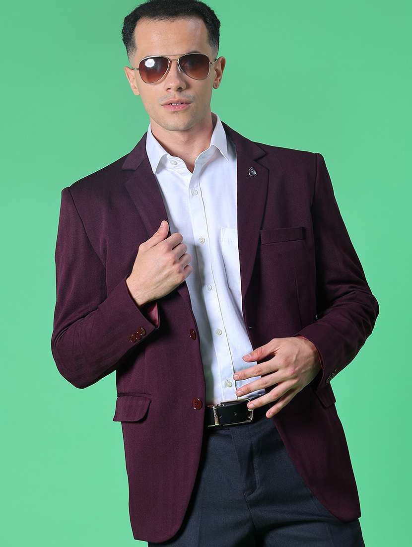 men solid single breasted casual blazer