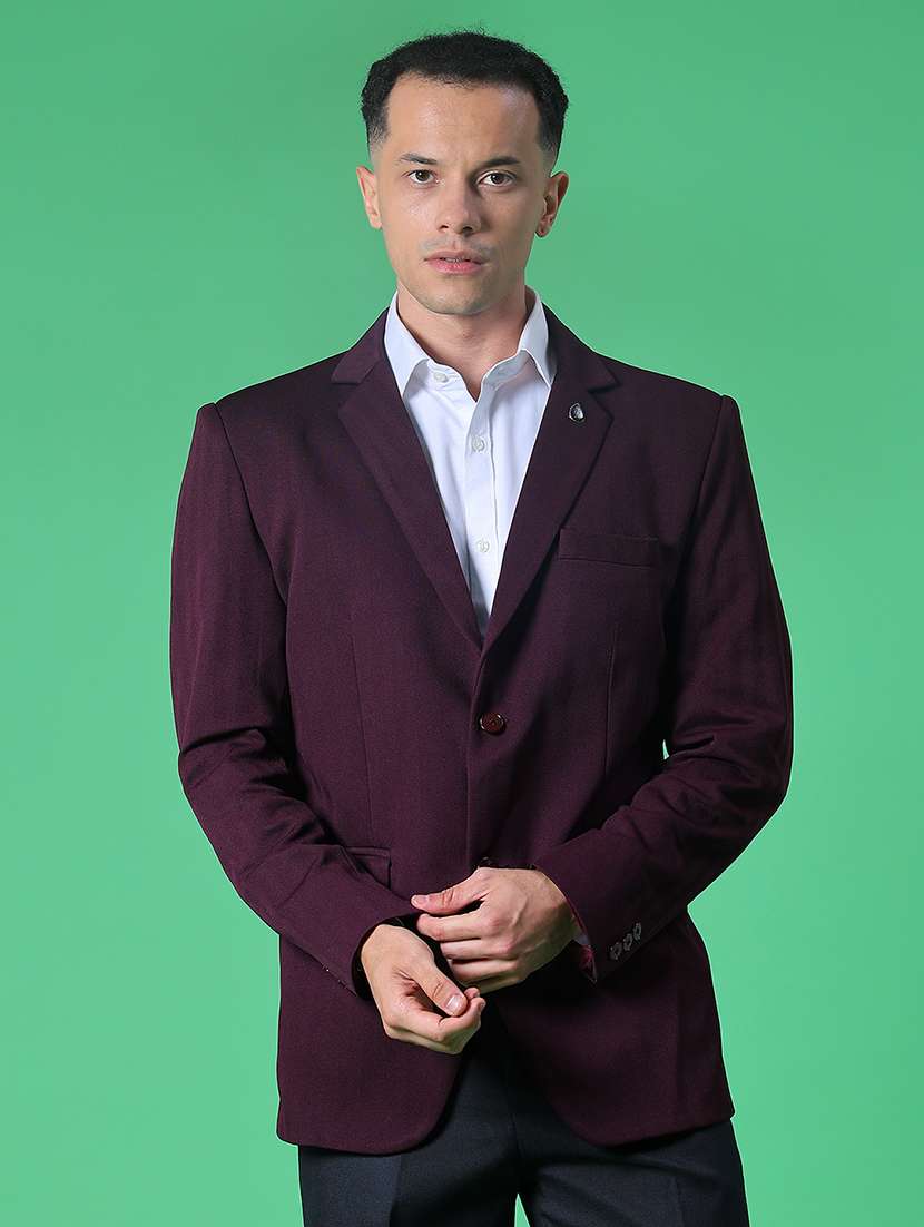 men solid single breasted casual blazer - 22005200 -  Standard Image - 1