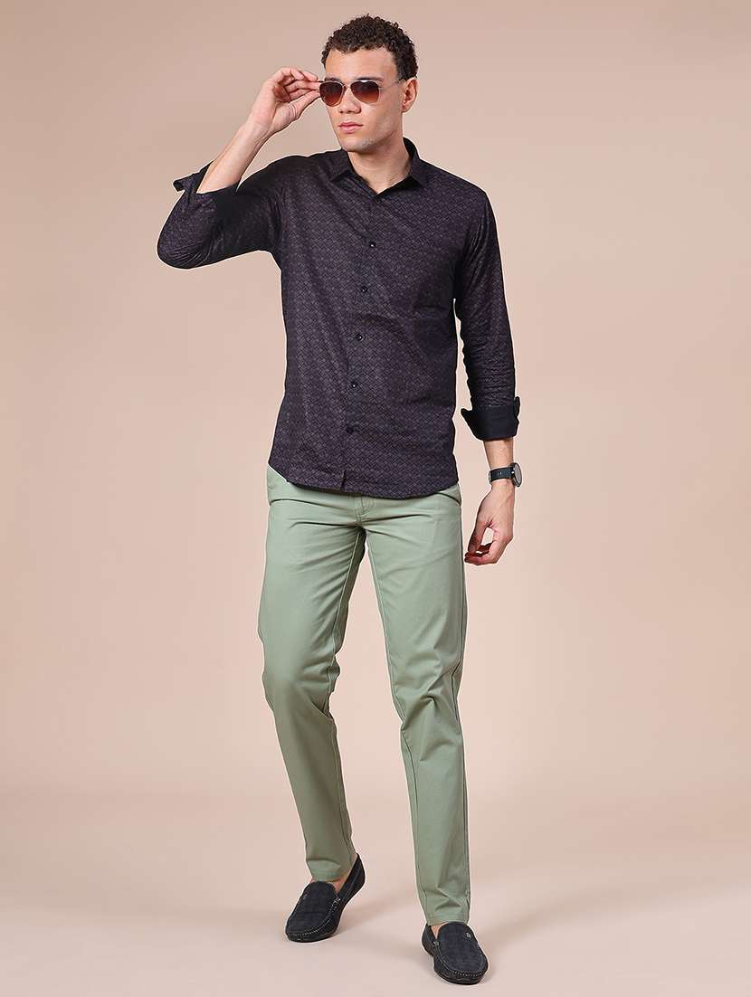 men solid mid rise casual chino - 22005243 -  Standard Image - 4