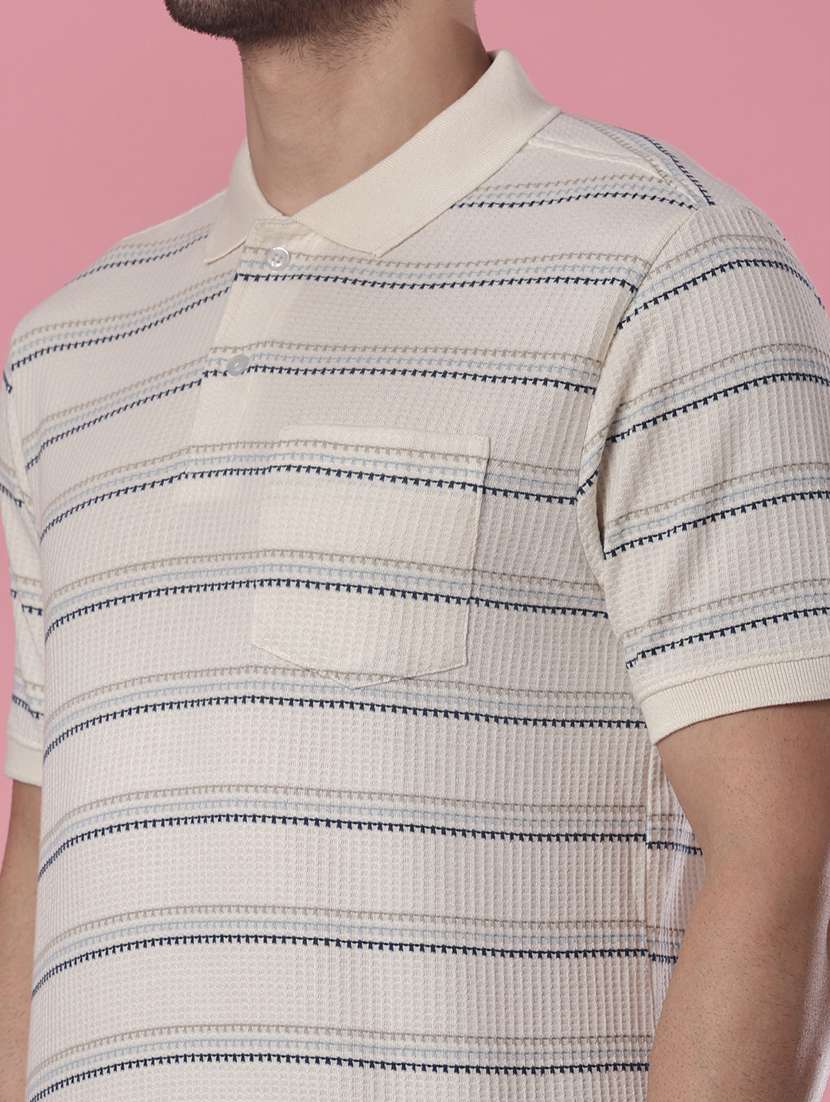 men striped short sleeve regular fit polo t-shirt - 22005387 -  Standard Image - 4