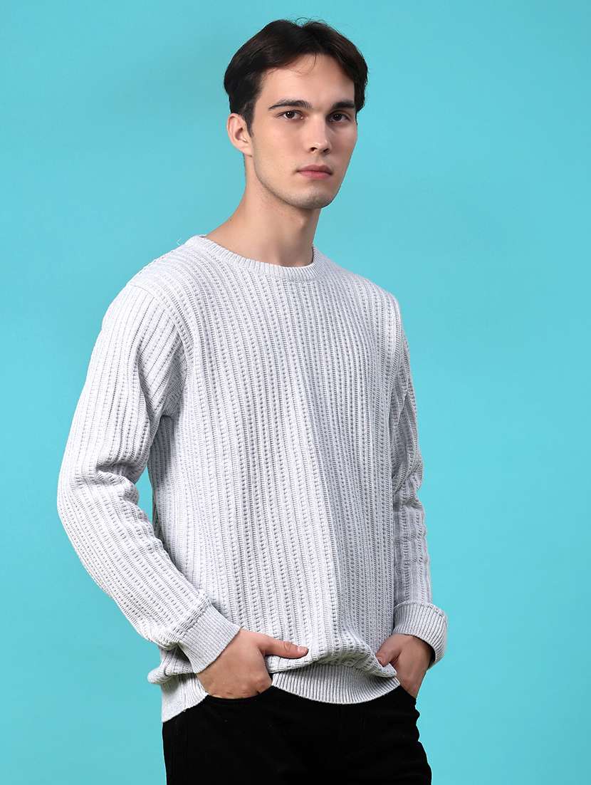 men self design long sleeve regular fit pullover  - 22005418 -  Standard Image - 1