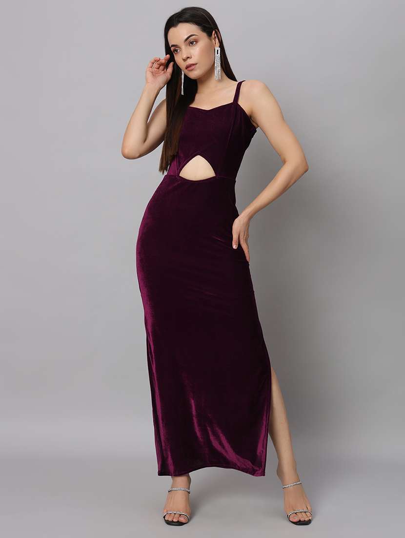women solid sholuder strap slim fit bodycon maxi dress - 22005443 - Standard Image - 4