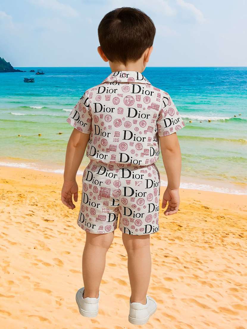 boys printed shirt & shorts co-ord set - 22005476 -  Standard Image - 1