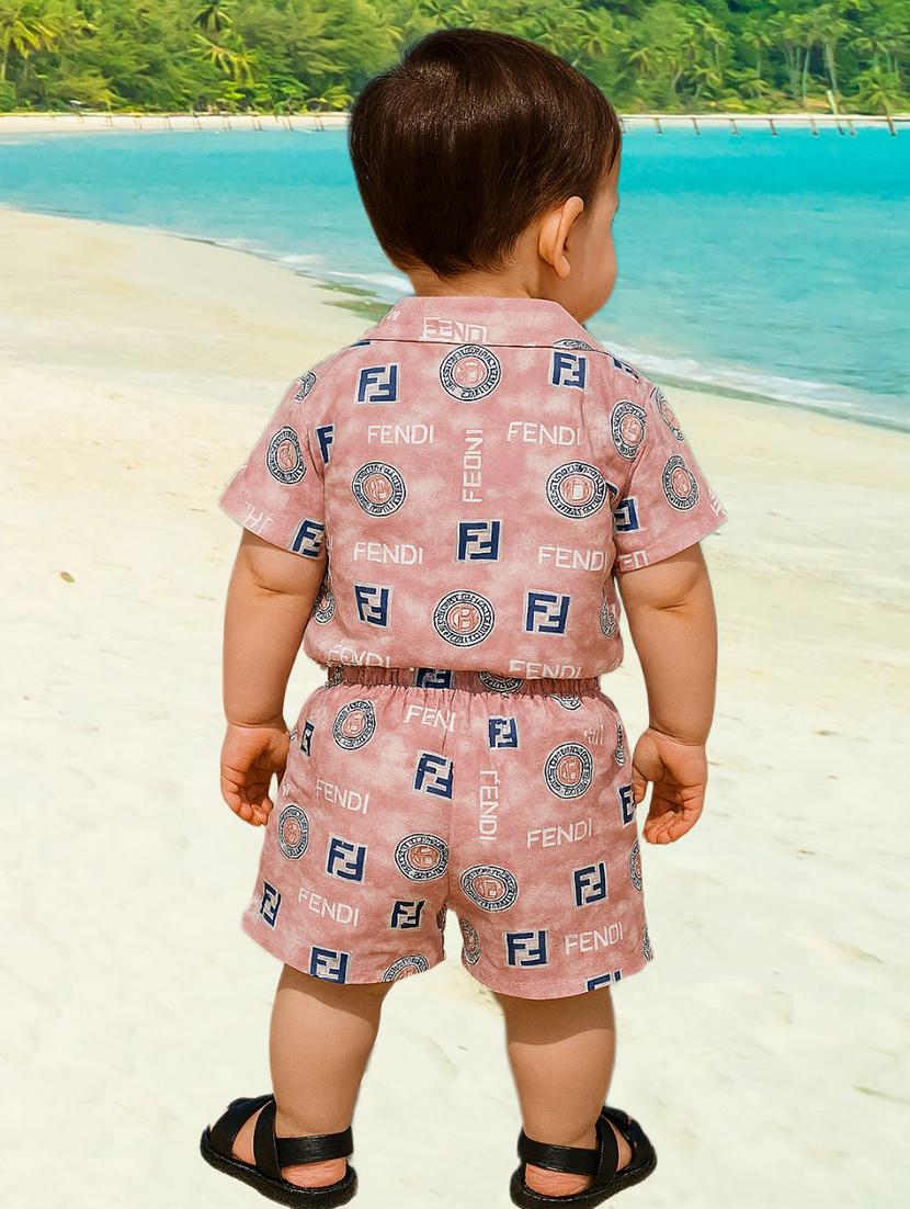 boys printed shirt & shorts co-ord set - 22005479 - Standard Image - 1