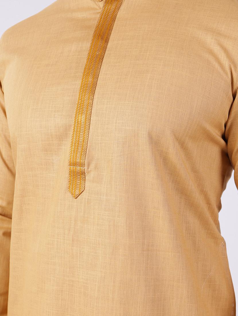 men solid mandarin neck kurta pyjama ethnic wear set - 22005487 - Standard Image - 4