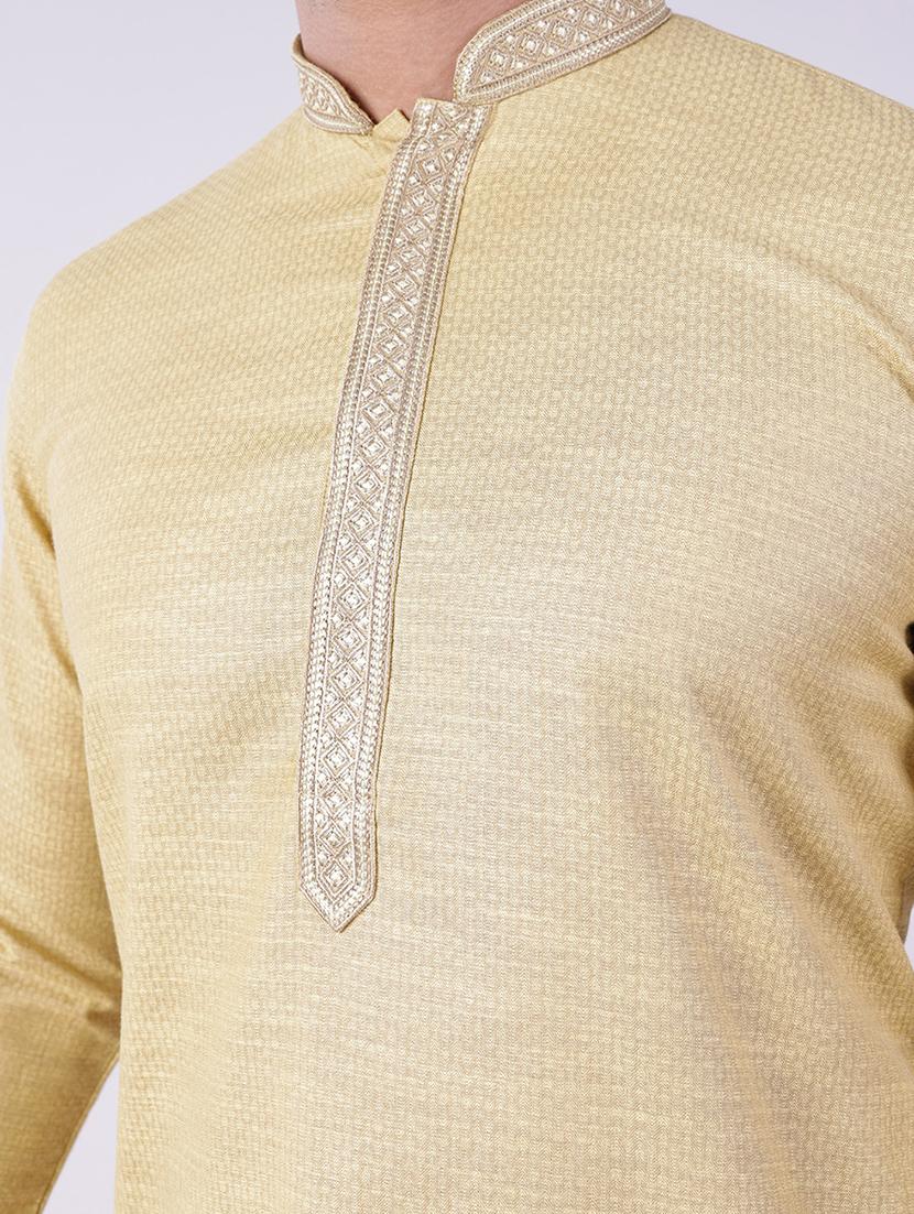 men self design mandarin neck kurta pyjama ethnic wear set - 22005502 - Standard Image - 4