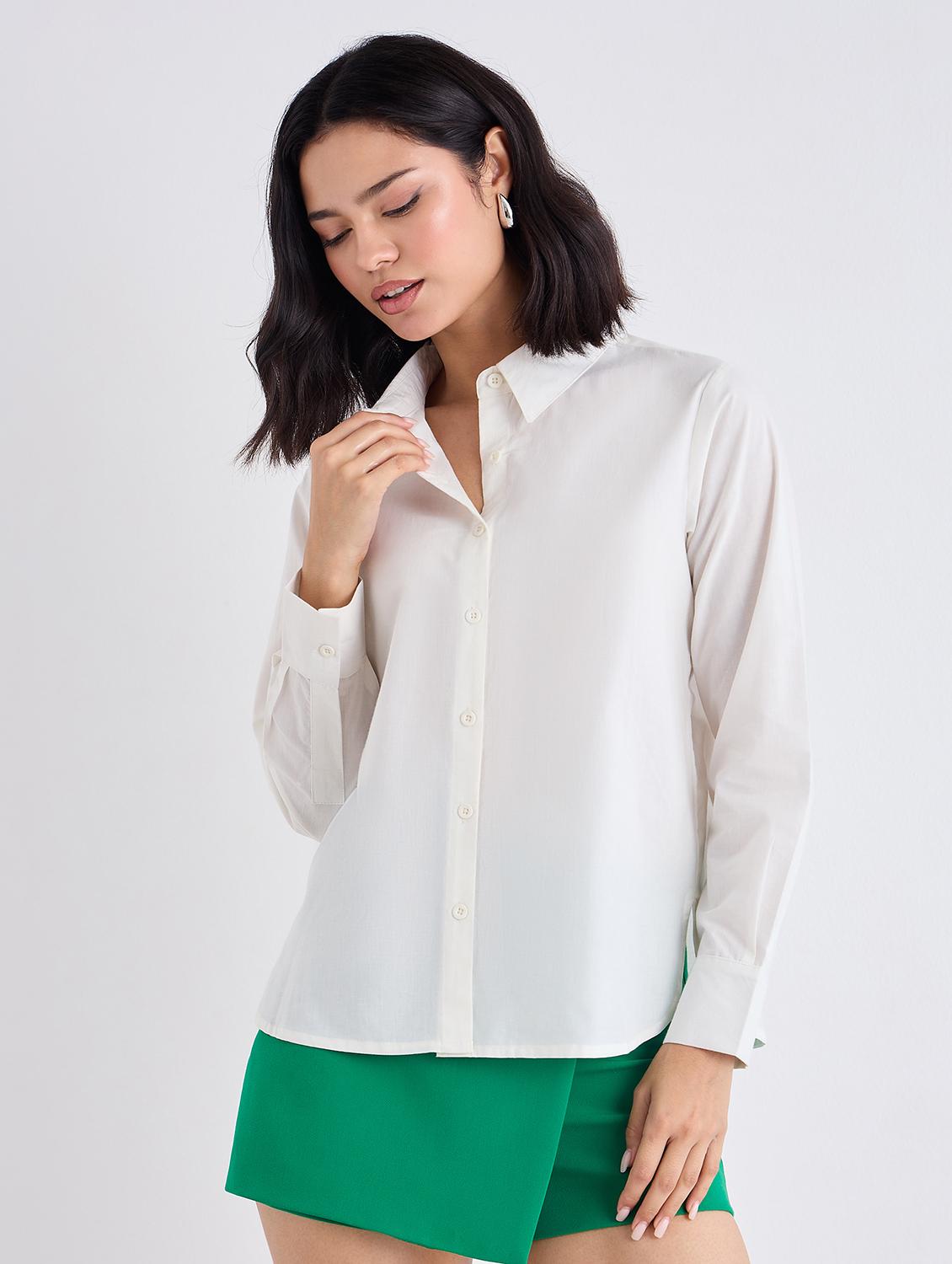 women solid long sleeve regular fit shirt - 22005808 -  Zoom Image - 0