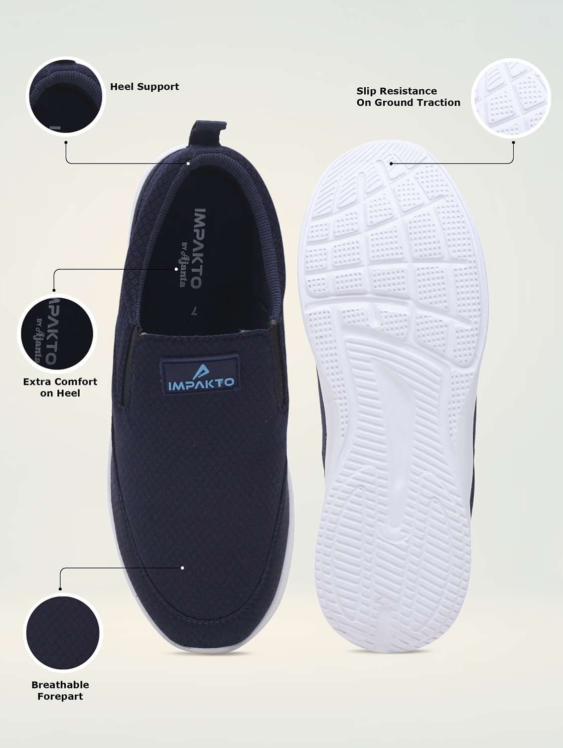 men navy blue slip on sport shoe - 22006028 -  Standard Image - 4