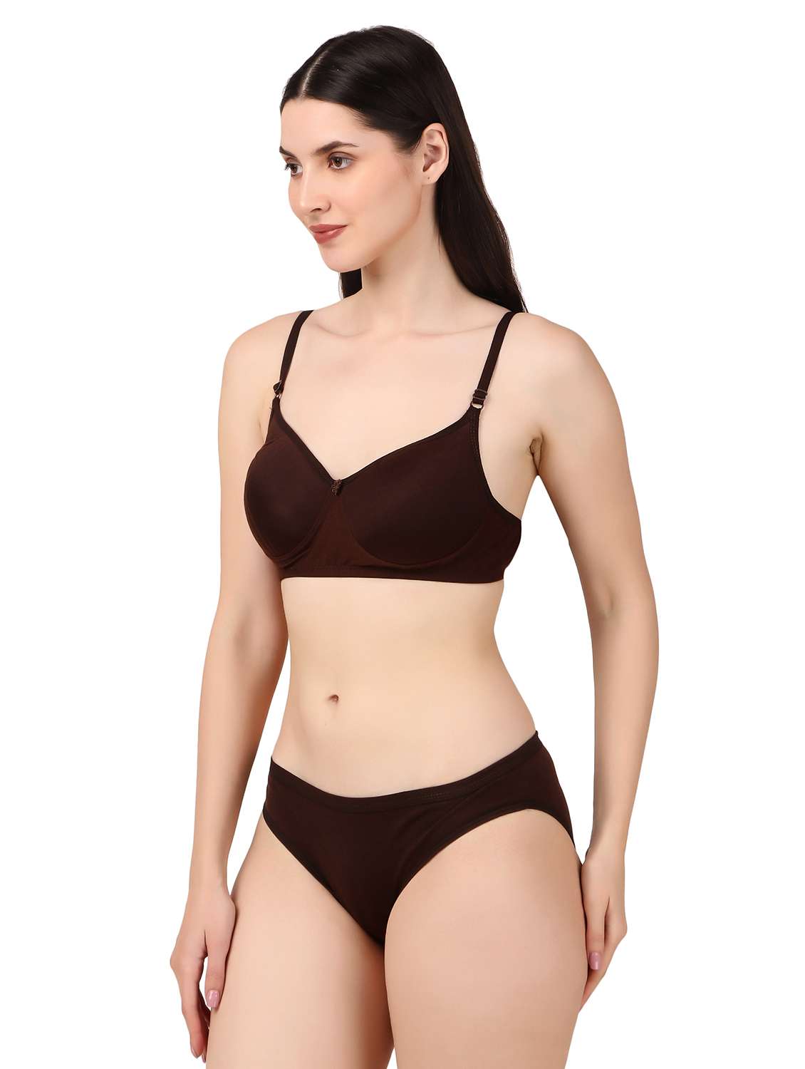 women solid bra and panty set - 22006197 -  Standard Image - 1