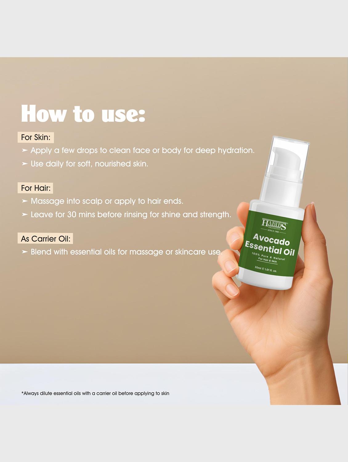 avocado carrier oil - 100% natural, cold-pressed for deep skin hydration & hair repair 30ml - 22006218 - Standard Image - 6