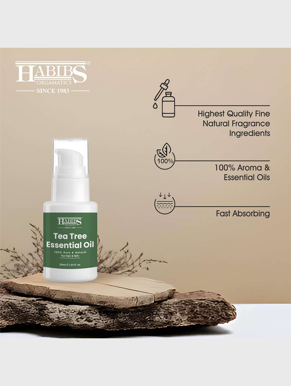 tea tree essential oil for acne, skin & hair 100% undiluted, therapeutic grade 30ml - 22006219 - Standard Image - 4