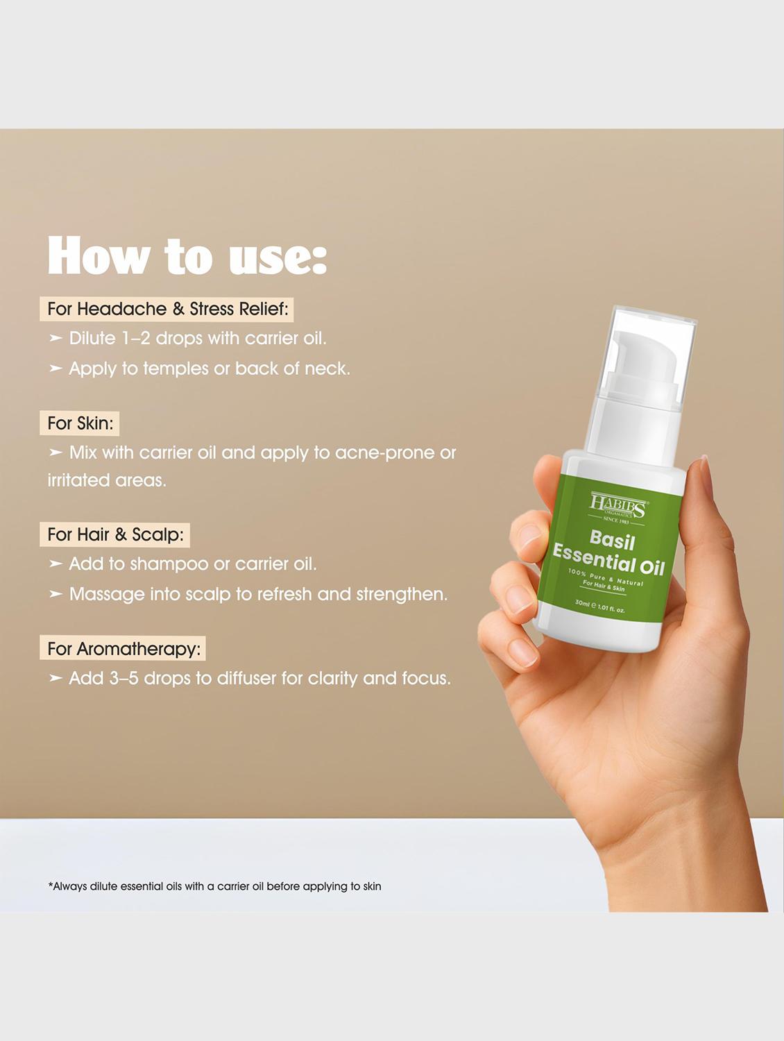basil essential oil - 100% undiluted, therapeutic grade for stress relief & mental clarity 30ml - 22006223 - Standard Image - 6