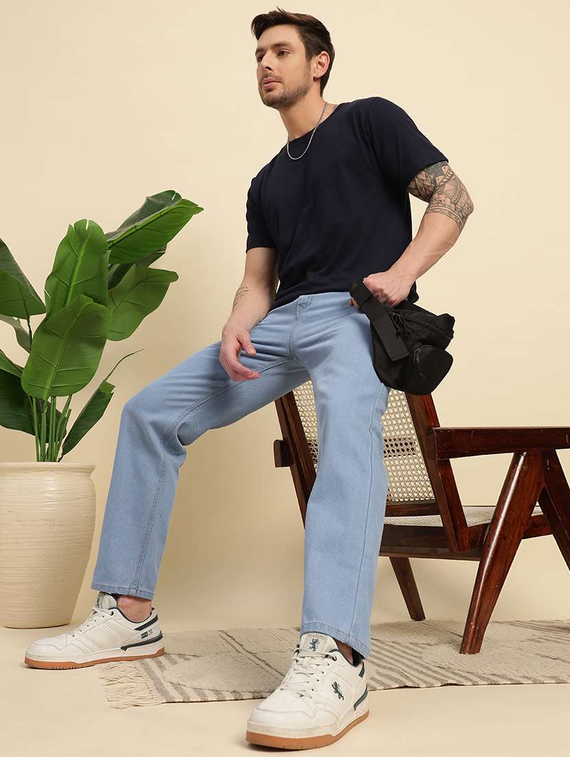 men plain mid rise full length jeans - 22006235 - Standard Image - 4