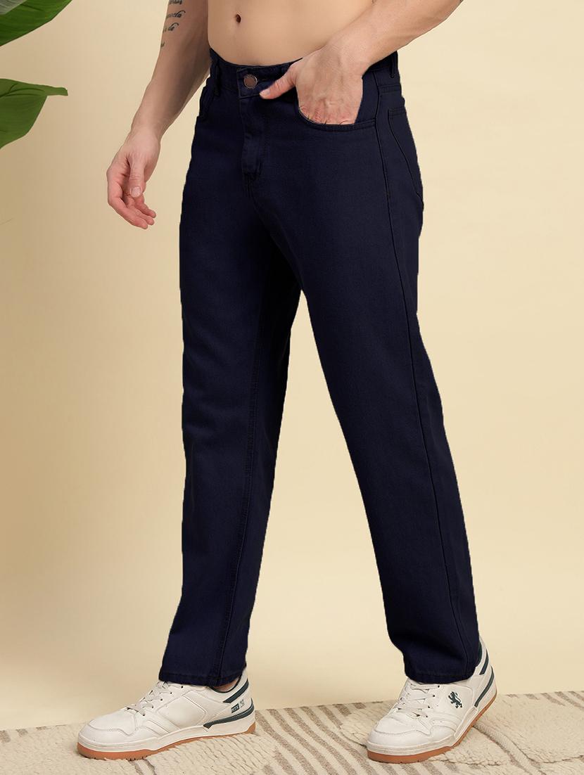 men plain mid rise full length jeans - 22006236 -  Standard Image - 1