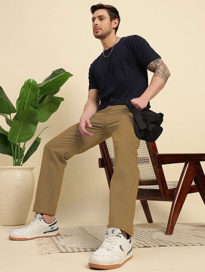 men plain mid rise full length jeans - 22006239 - Standard Image - 4