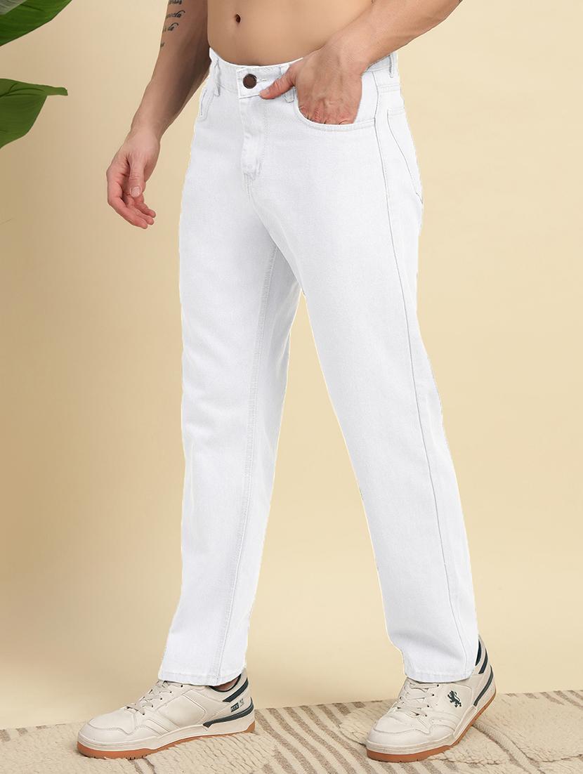 men plain mid rise full length jeans - 22006240 -  Standard Image - 1