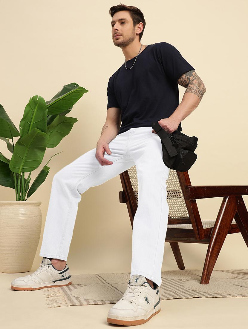 men plain mid rise full length jeans - 22006240 - Standard Image - 4