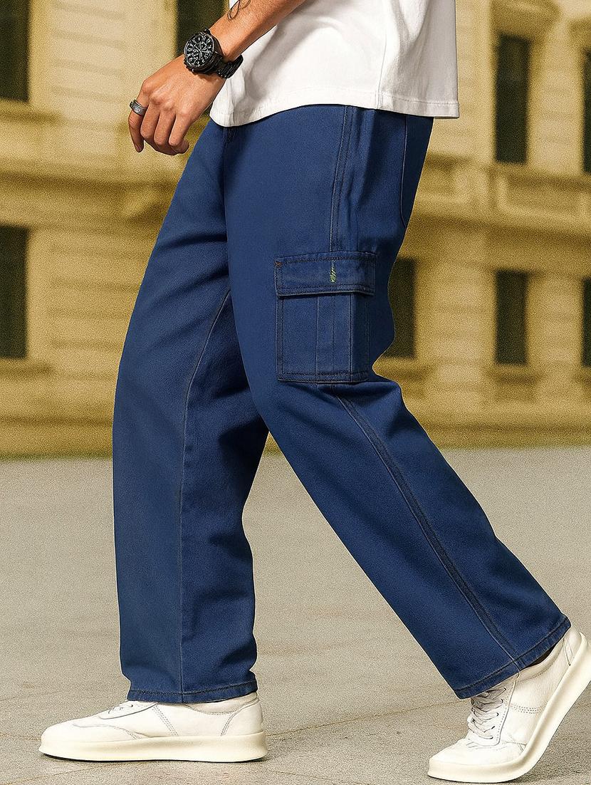 men solid mid rise relaxed fit cargo - 22006242 - Standard Image - 1